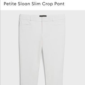 Banana Republic Petite Sloan Crop White Dress Pant